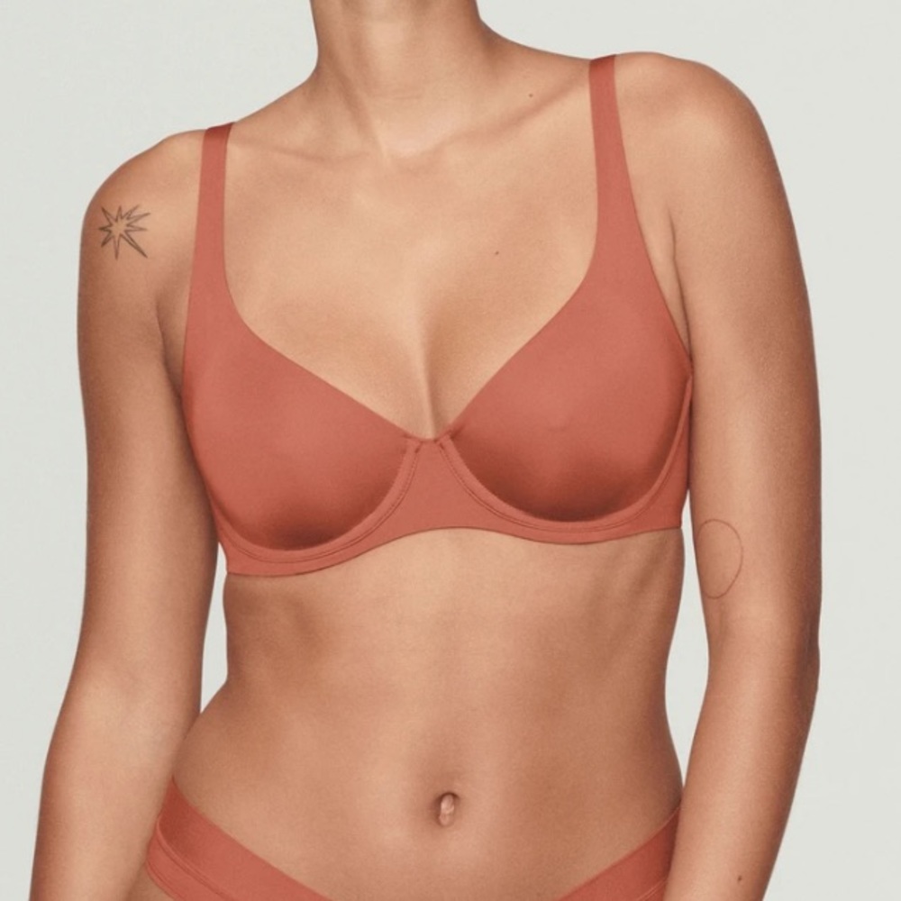 Cuup 38B Scoop bra in clay